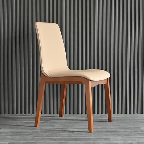 WECCTYA Esszimmerstühle Aus Kunstleder 2er-Set, Gepolsterte Küchen-seitenstühle, Schreibtischstuhl mit Holzbeinen, Freizeitstühle Ohne Armlehnen für Wohn, Empfangsraum(Set of 2, Walnut + Yellow) von WECCTYA