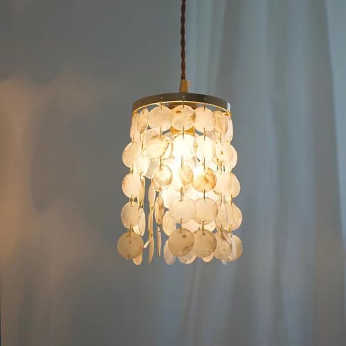WECCTYA Mini-kronleuchter mit Natürlichen Muscheln, Moderne Pendelleuchte, Gebürstetes Messing-Finish, Kleine Hängelampe für Kücheninsel, Wohnzimmer, Schlafzimmer WECCTYA Mini-kronleuchter mit Natürlichen Muscheln, Moderne Pendelleuchte, Gebürstetes Messing-Finish, Kleine Hängelampe für Kücheninsel, Wohnzimmer, Schlafzimmer von WECCTYA