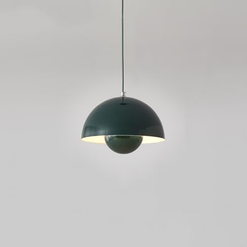 WECCTYA Moderne Pendelleuchte In Kuppelform, Hängelampe Metallschale, 71″ Verstellbares Kabel, 1-flammige Pendelleuchte für Kücheninsel, Esszimmer, Wohnzimmer(25cm, Green) von WECCTYA