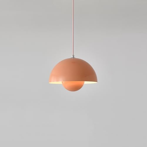 WECCTYA Moderne Pendelleuchte In Kuppelform, Hängelampe Metallschale, 71″ Verstellbares Kabel, 1-flammige Pendelleuchte für Kücheninsel, Esszimmer, Wohnzimmer(25cm, Pink) von WECCTYA