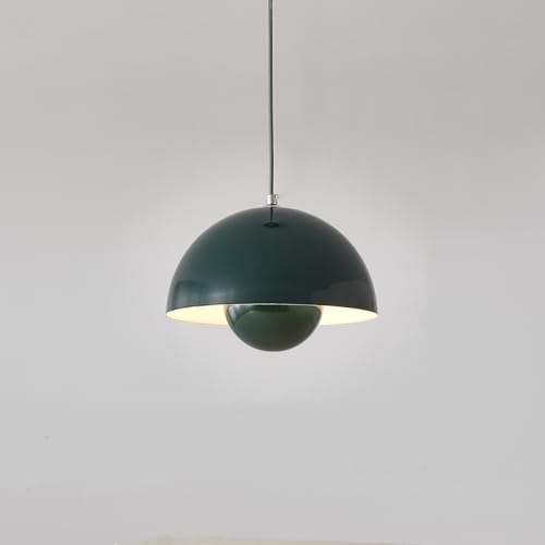 WECCTYA Moderne Pendelleuchte In Kuppelform, Hängelampe Metallschale, 71″ Verstellbares Kabel, 1-flammige Pendelleuchte für Kücheninsel, Esszimmer, Wohnzimmer(40cm, Green) von WECCTYA