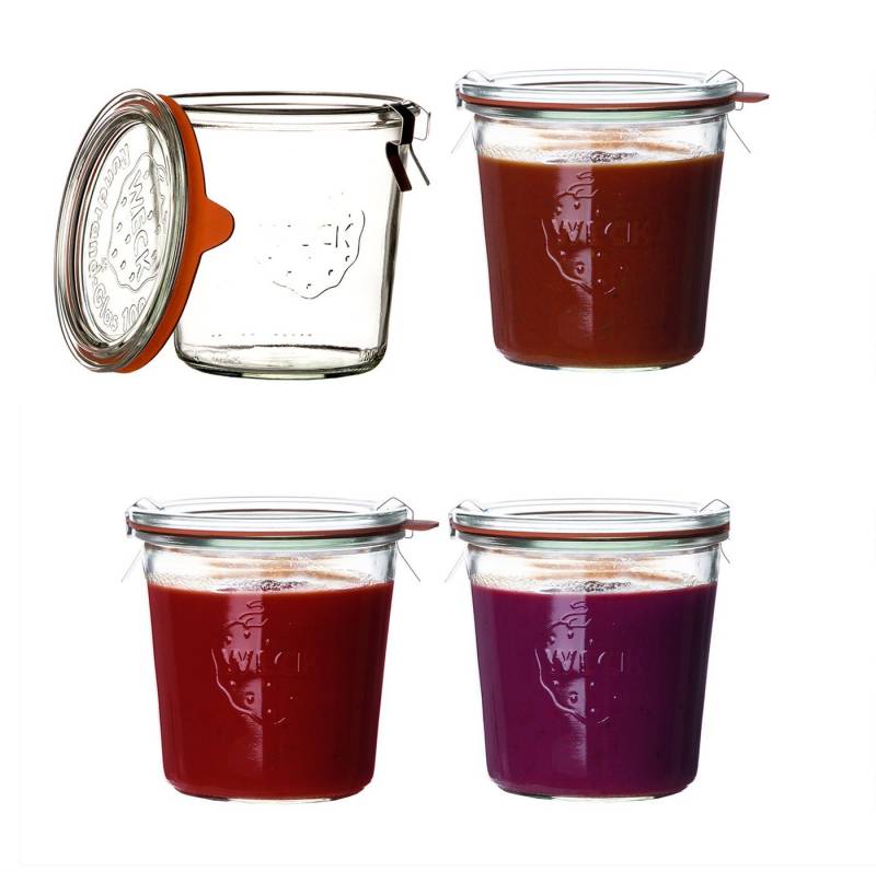 WECK Einmachglas Sturzgläser 500ml Einweckgläser Komplett Set, Glas, (4-tlg) von WECK