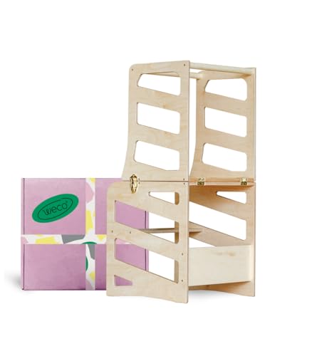 Kinder Lernturm 2 in 1 weißer Tritthocker Learning Tower Schreibtisch Montessori Möbel Küchenhelfer faltbar Kinder Lernturm 2 in 1 weißer Tritthocker Learning Tower Schreibtisch Montessori Möbel Küchenhelfer faltbar von WECO