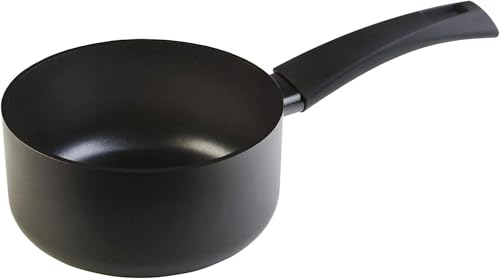 WECOOK! Ecogreen Stielkasserolle 18 cm, Milchtopf, Antihaftbeschichtung XYLAN Plus Ökologisch PFOA-frei, Gepresstes Aluminium, 3 mm dick, Vitrokeramik, Gas, Geschirrspüler, Schwarz von WECOOK!