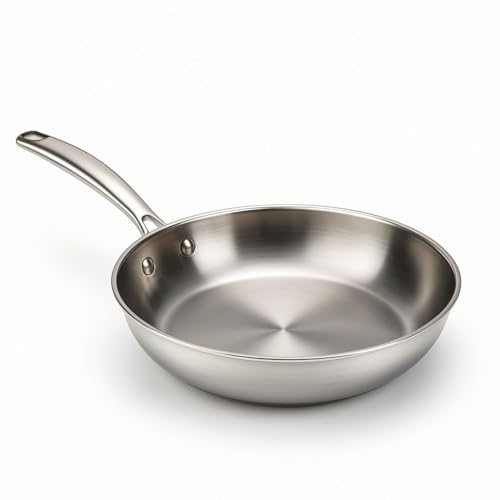 WECOOK! PRO Bratpfanne Edelstahl 18/10 Ø 26 cm – Für Induktion und Ofen – Dreifachboden – Ergonomischer Genieteter Griff – Spülmaschinengeeignet – Hitzebeständig & Robust von WECOOK!