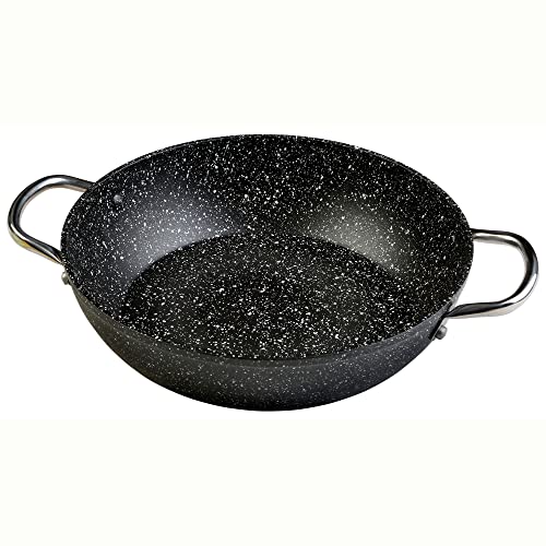 WECOOK! Granit Low Complete Induktion Kasserolle 24 cm, geschmiedetes Aluminium 2,3 Liter, umweltfreundlicher Antihaft-Stein, genietete Stahlgriffe, geeignet für alle Herde, Gas, Backofen von WECOOK!