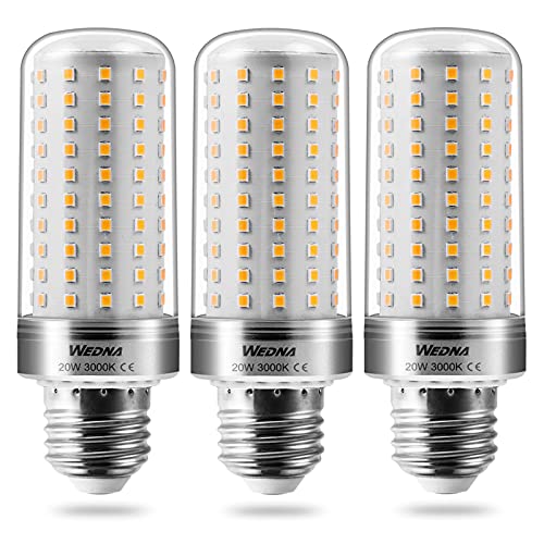 WEDNA E27 LED Glühbirnen, 20W ersetzt 150W Glühbirnen, 2000Lm, 3000K Warmweiß E27 Mais Lampen Birnen Maiskolben Leuchtmittel, Nicht dimmbar, 3er-Pack von WEDNA