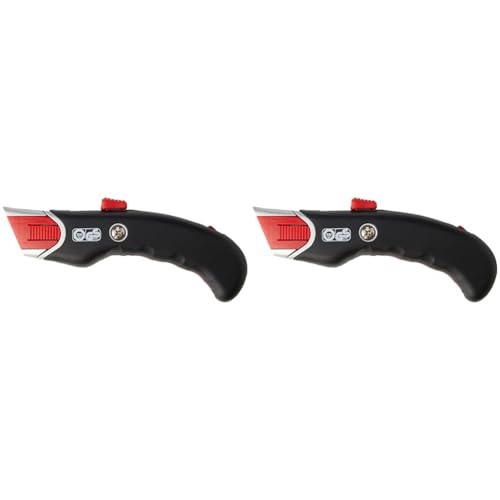 WEDO® 78815 Safety Cuttermesser Premium Teppichmesser mit automatischem Klingenrückzug Paketmesser mit gummierter Griffzone Profi Cutter mit 19 mm Klinge (Packung mit 2) von WEDO
