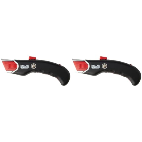 WEDO® 78815 Safety Cuttermesser Premium Teppichmesser mit automatischem Klingenrückzug Paketmesser mit gummierter Griffzone Profi Cutter mit 19 mm Klinge (Packung mit 2) von WEDO