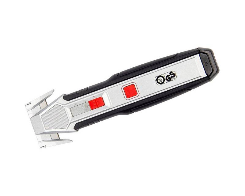WEDO Cutter Cuttermesser Folienschneider 2in1 mit Schaber silber/schwarz/rot von WEDO