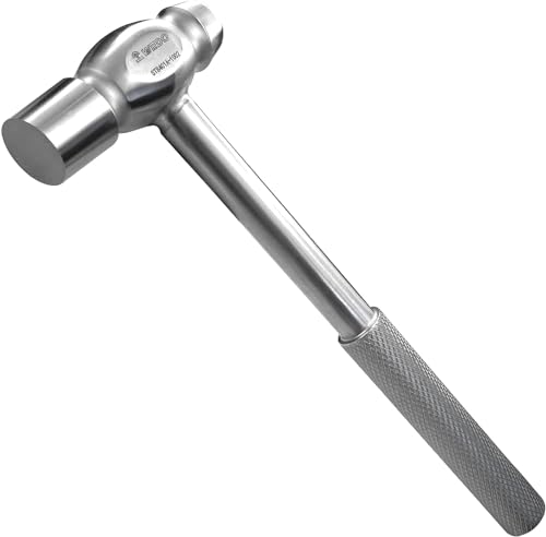 WEDO Edelstahl Kugel Pein Hammer,Runde Kleine Hammer mit Edelstahlgriff,Hardware Werkzeug Haushaltshammer,Korrosionsschutz，Rostfest,Umweltfreundlich,230g von WEDO