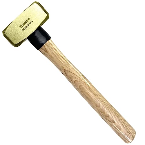 WEDO Fäustel mit Holzgriff Geschmiedeter Hammerkopf 500g Vorschlaghämmer aus Messing 310mm Sicherheits-Handwerkszeug Messinghammer von WEDO