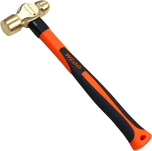 WEDO Kugelhammer mit Fiberglasgriff, 230g Kopfgewicht, Ingenieurhammer, Schlosserhammer Geschmiedeter Hammerkopf aus Messing, 280mm Länge WEDO Kugelhammer mit Fiberglasgriff, 230g Kopfgewicht, Ingenieurhammer, Schlosserhammer Geschmiedeter Hammerkopf aus Messing, 280mm Länge von WEDO