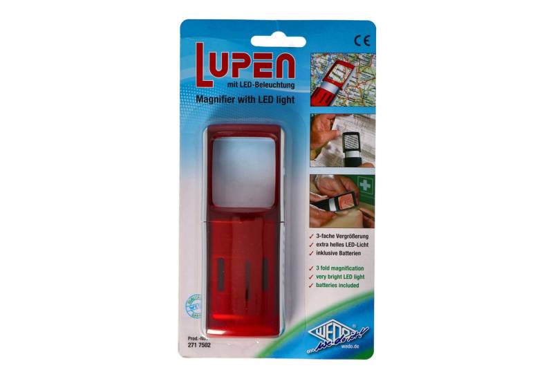 WEDO LED Taschenlampe Lupe mit LED-Beleuchtung und 3fach Vergrösserung Farbe Rot, in Bliste WEDO LED Taschenlampe Lupe mit LED-Beleuchtung und 3fach Vergrösserung Farbe Rot, in Bliste von WEDO