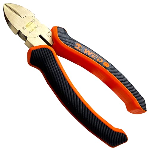 WEDO Nicht funkelnd Seitenschneider,Präzisionsschneiden,Profi Kabelschneider,aluminium bronze,Länge 200mm (8 Zoll),Universal pliers zum Kabelschneiden Abisolieren Crimpen,BAM/FM-Zertifikat von WEDO