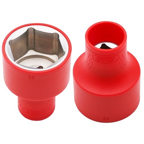 WEDO Steckschlüssel-Einsatz Sechskant,SW 8mm,Länge 45mm(1.8"),Dia. 22.5x15.5mm,3/8-Zoll-Stecknuss,Sechskant-Stecknuss,CR-V Stahl,Modifiziert 1000V VDE-geprüft,GS-Zertifikat,IEC 60900 von WEDO