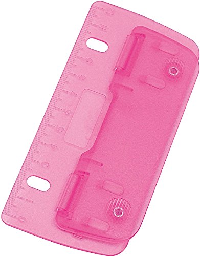 WEDO Taschenlocher aus Kunststoff zum Abheften für 8 cm Lochung, mit 12 cm Skala (pink, 1 Locher) von WEDO