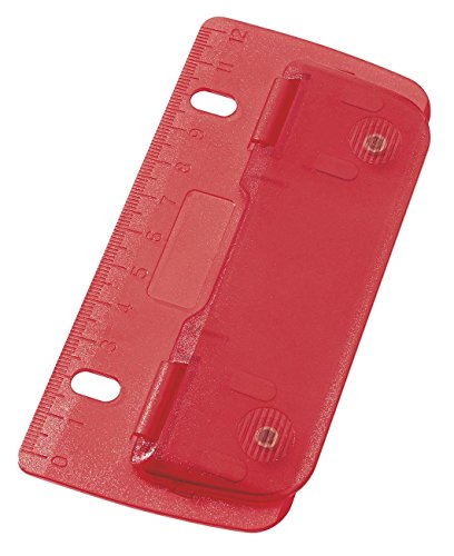 WEDO Taschenlocher aus Kunststoff zum Abheften für 8 cm Lochung, mit 12 cm Skala (rot, 1 Locher) von WEDO