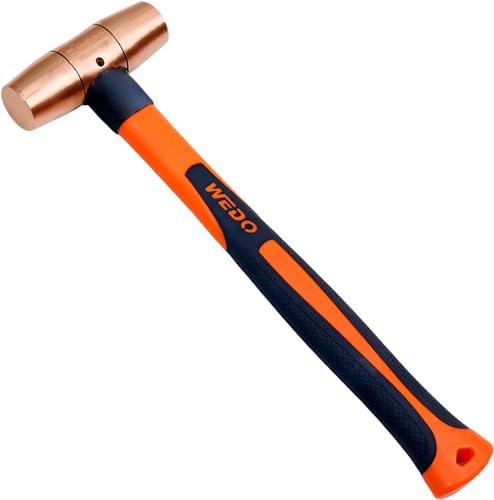 WEDO Vorschlaghammer, 450 g, Kupferhammer, Schlägerhammer, Fiberglas-Hammer, Länge 300 mm von WEDO
