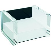 WEDO Zettelbox glasklar/schwarz inkl. 500 Notizzettel von WEDO