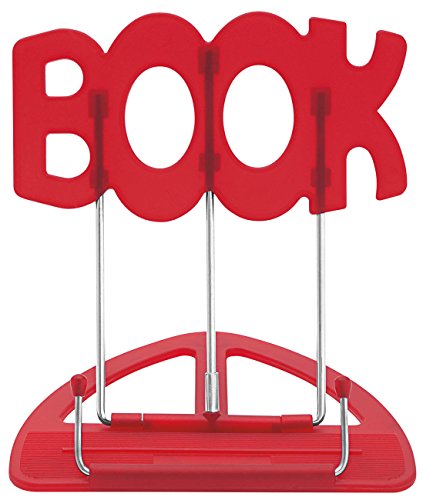 Wedo 21119902 Leseständer Book (aus Kunststoff, stufenlos verstellbar, vernickelte Bügel) rot, 31 x 17,5 x 0,5 von WEDO