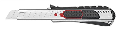 Wedo 787018 Safety Cutter 2-in-1, 18 mm, automatischer Klingenrückzug, Rasterautomatik, integrierte Abbrechhilfe, silber/schwarz von WEDO