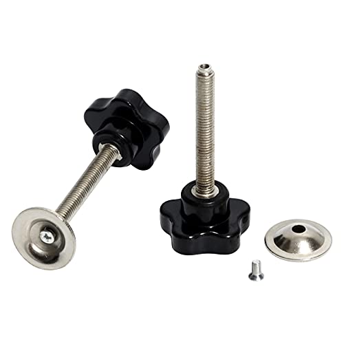 2 Stück M8 Sternknopfklemme mit Platte Außengewinde Bakelit Mechanisch Schwarz Daumenmutter 40mm Kopf Pflaume Muttern festziehen-M8x40x40mm von WEDSA