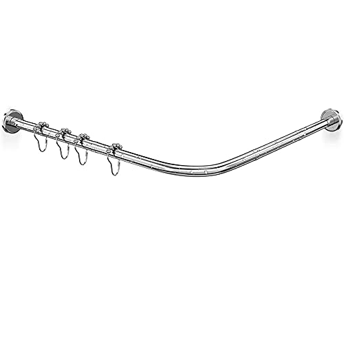 WEDSFC L Form Duschvorhangstange Ohne Bohren Duschstange Ecke Badewanne Edelstahl Teleskopstange Eckduschstange,A.70~90cm ×70~90cm von WEDSFC