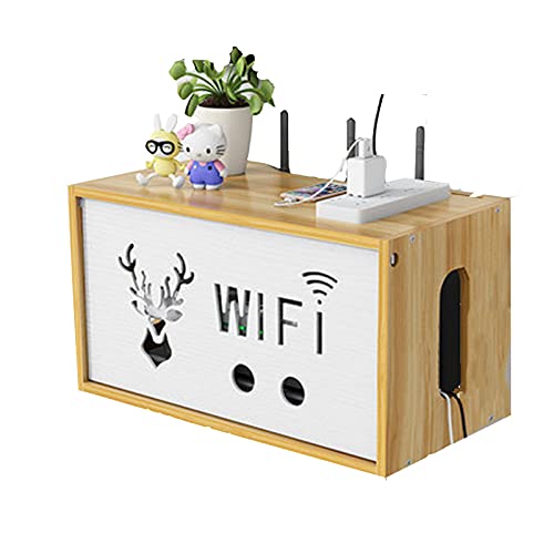 WEDSFC Wand Montage WiFi Router Aufbewahrungsboxen Holz, Router Regal, WLAN Box Wand, Kabel Verstecken Box, Kabelbox Groß, Schreibtisch Kabelmanagement Box Wood,34 * 19 * 19cm WEDSFC Wand Montage WiFi Router Aufbewahrungsboxen Holz, Router Regal, WLAN Box Wand, Kabel Verstecken Box, Kabelbox Groß, Schreibtisch Kabelmanagement Box Wood,34 * 19 * 19cm von WEDSFC
