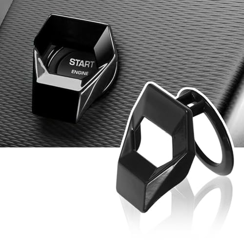 WEDSLK Auto Startknopf Abdeckung für Ford Transit 3-Sitzer, 3D Stil ZüNdknopf Schalter Abdeckung, Kratzfeste Tasten Dekoration,A/Black von WEDSLK