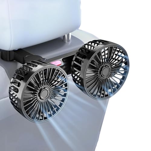 WEDSLK Auto Ventilator für BMW F11 F30 F32 G20 G60 1er 2er 3er 4er 5er 6er 7er, USB Doppelkopf Autolüfter, 360° Drehbarer Leise Lüfter, Rücksitz-autoventilator für Autos von WEDSLK