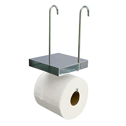 TP Pal Ledge – Toilettenpapierhalter zum Aufhängen, mit Mehrzweck-Doppelregal, langlebig, Chrom von WEEBAK