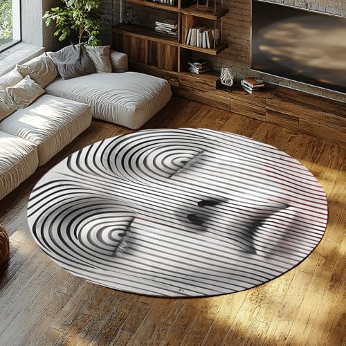 Abstrakte Linie Gesichtsbereich Teppiche Waschbar Großer Wohnzimmerteppich Schmutzabweisend rutschfest niedriger Flor Weich Schwarz Weiß Grau Teppich für Schlafzimmer Nachttisch Indoor 60cm Abstrakte Linie Gesichtsbereich Teppiche Waschbar Großer Wohnzimmerteppich Schmutzabweisend rutschfest niedriger Flor Weich Schwarz Weiß Grau Teppich für Schlafzimmer Nachttisch Indoor 60cm von WEECHAINGE