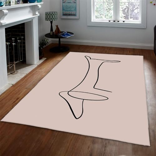 Abstrakter ästhetischer Bereich Teppich Picasso Stil Minimalistische Fußmatte Fußmatte mit rutschfesten Gummirücken Teppiche Home Art Comfort Teppiche 120x210cm von WEECHAINGE