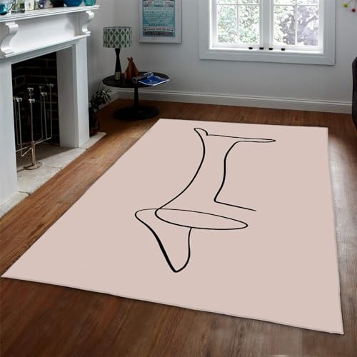 Abstrakter ästhetischer Teppich im Picasso-Stil Minimalistische Fußmatte Fußmatte mit rutschfestem Gummirücken Teppiche Home Art Comfort Teppiche 150x180cm von WEECHAINGE