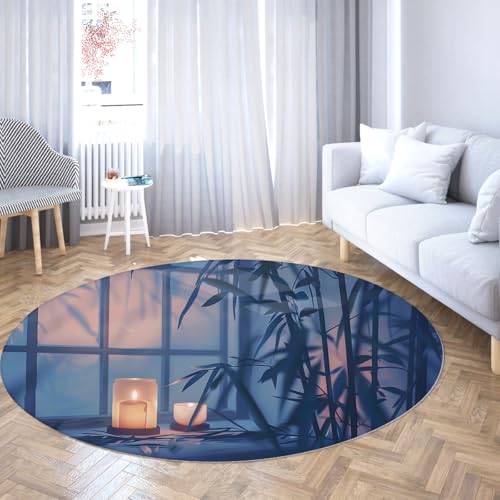 Fenster Schatten Pflanze Silhouette Runde Fläche Teppiche für Wohnzimmer Moderne Abstrakte waschbare Große Boho Rutschfester Teppich Fleckenabweisend Schlafzimmer Esszimmer Kinderzimmer Home 120cm Fenster Schatten Pflanze Silhouette Runde Fläche Teppiche für Wohnzimmer Moderne Abstrakte waschbare Große Boho Rutschfester Teppich Fleckenabweisend Schlafzimmer Esszimmer Kinderzimmer Home 120cm von WEECHAINGE