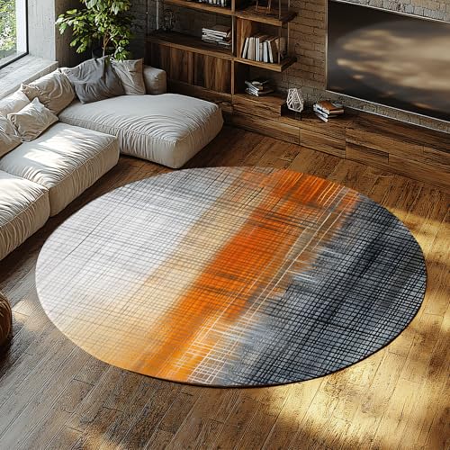 Kollektion Runder Teppich Grau Bernstein Abstraktes Gitter Design Nicht Haarausfall Pflegeleicht Weich unter den Füßen für stark frequentierte Home Office Essbereich 150cm Kollektion Runder Teppich Grau Bernstein Abstraktes Gitter Design Nicht Haarausfall Pflegeleicht Weich unter den Füßen für stark frequentierte Home Office Essbereich 150cm von WEECHAINGE