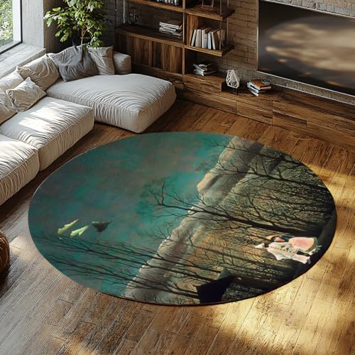 Moonlit Forest Stroll Round Rugs Teppich 240cm Maschinenwaschbar Weicher niedriger Flor Leichter Kreis Schlafzimmerteppich für die Höhle Kaminecke Indoor Mädchen Schlafzimmer High Moonlit Forest Stroll Round Rugs Teppich 240cm Maschinenwaschbar Weicher niedriger Flor Leichter Kreis Schlafzimmerteppich für die Höhle Kaminecke Indoor Mädchen Schlafzimmer High von WEECHAINGE