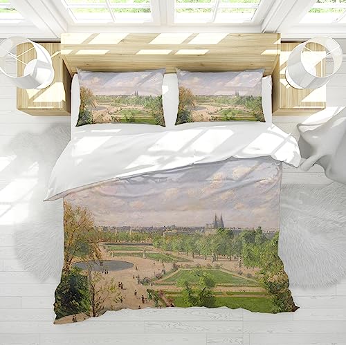 WEECHAINGE Camille Pissarro Frühling City Park Bettbezugsset 3PCS Mikrofaser Grün Bettwäsche Set Weich Atmungsaktiv mit Reißverschluss 4Eck Krawatte 155x220 cm WEECHAINGE Camille Pissarro Frühling City Park Bettbezugsset 3PCS Mikrofaser Grün Bettwäsche Set Weich Atmungsaktiv mit Reißverschluss 4Eck Krawatte 155x220 cm von WEECHAINGE