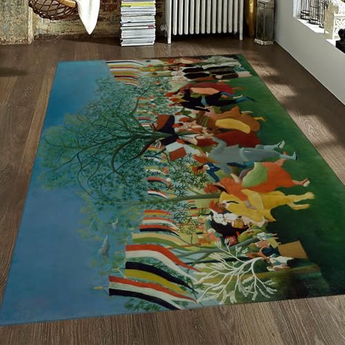 WEECHAINGE Festival Dance Scene Area Teppich 200x300cm Rutschfester Träger mit niedrigem Flor Lightweight Schlafzimmerteppiche Henri Rousseau Klassischer Paintin Print Waschbare Teppiche für unter WEECHAINGE Festival Dance Scene Area Teppich 200x300cm Rutschfester Träger mit niedrigem Flor Lightweight Schlafzimmerteppiche Henri Rousseau Klassischer Paintin Print Waschbare Teppiche für unter von WEECHAINGE