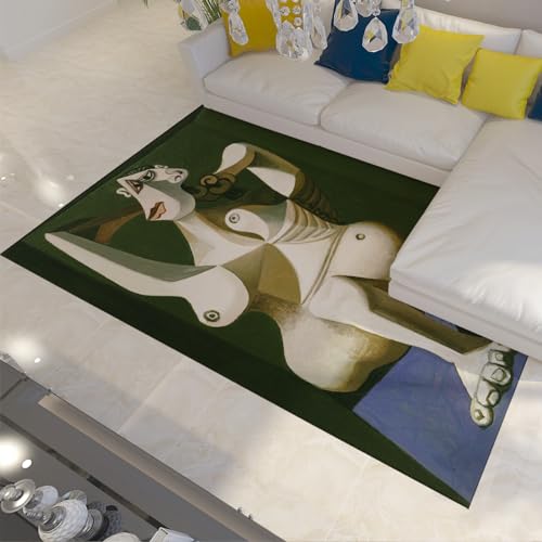 WEECHAINGE Frau Dressing Her Hair Area Teppich Picasso Stil Fußmatte Bodenmatte mit Rutschfester Gummirückseite Home Art Comfort Eingangsteppiche 120x240cm von WEECHAINGE