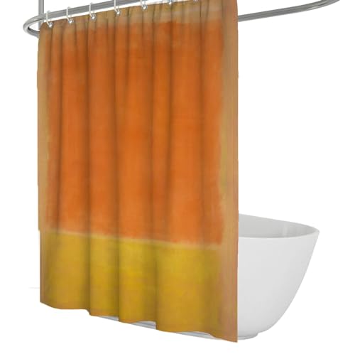 WEECHAINGE Helles Badezimmer Dekoration Duschvorhang Mark Rothko Stil Aquarell Stoff Badezimmer Duschvorhang gelb und orange wasserdicht B180xL200cm von WEECHAINGE