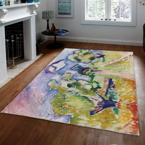 WEECHAINGE Henri Matisse Style Promenade des Oliviers Teppich Soft Comfy Anti-Rutsch Fußmatten Teppich Indoor Outdoor Wohnzimmer Teppich 120x180cm von WEECHAINGE