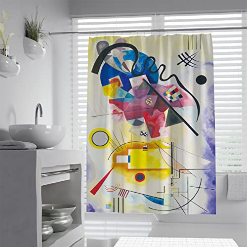 WEECHAINGE Kandinsky Stil Mehrfarbiger Duschvorhang für Kinder Mädchen Jungen Cartoon Aquarell Duschvorhänge für helles Badezimmerdekor Langlebig W120xL200cm von WEECHAINGE