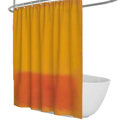 WEECHAINGE Mark Rothko Style Duschvorhang Gelb und Orange Duschvorhang mit Haken Winterurlaub Saisonal Festival Stoff Badezimmer Dekor B160xL200cm von WEECHAINGE