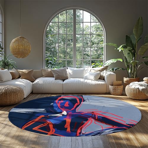 WEECHAINGE Moderne Kunst Figur Druck Runde Kinder Teppiche für Schlafzimmer Abstrakt waschbar rutschfest dünner Kreis Kleiner Teppich für Schlafzimmer Jungen Teenager Zimmer Dekor 90cm WEECHAINGE Moderne Kunst Figur Druck Runde Kinder Teppiche für Schlafzimmer Abstrakt waschbar rutschfest dünner Kreis Kleiner Teppich für Schlafzimmer Jungen Teenager Zimmer Dekor 90cm von WEECHAINGE