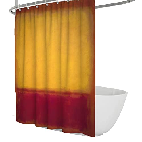 Rot auf Gelb Badezimmer Duschvorhang Mark Rothko Stil Badezimmer Dekor Bauernhaus Duschvorhang Wasserabweisender und waschbarer Stoff B160xL200cm von WEECHAINGE