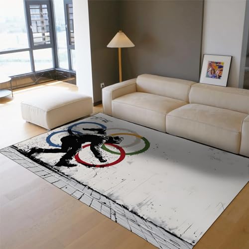 WEECHAINGE Soft Comfy Sport Themenbereich Teppich rutschfeste Fußmatten Street Graffiti Throw Teppich für Wohnzimmer/Schlafsaal/Spielzimmer/Schlafzimmer 120x240cm von WEECHAINGE