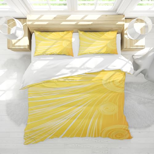 WEECHAINGE Sunburst Energy Bettwäsche Bettbezug Radiant Yellow Abstraktes weiches Mikrofaser-Polyester-Bettbezugsset mit 2 Shams für College Dorm 220x240 cm WEECHAINGE Sunburst Energy Bettwäsche Bettbezug Radiant Yellow Abstraktes weiches Mikrofaser-Polyester-Bettbezugsset mit 2 Shams für College Dorm 220x240 cm von WEECHAINGE