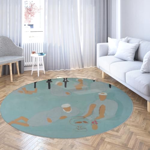WEECHAINGE Teal Minimal Figure Dance Runde Throw Teppiche 90cm Maschinenwaschbar Rutschfester Leichter Kreis Wohnzimmerteppich weich für Schlafzimmer Kinderzimmer Spielzimmer Küchentisch unter WEECHAINGE Teal Minimal Figure Dance Runde Throw Teppiche 90cm Maschinenwaschbar Rutschfester Leichter Kreis Wohnzimmerteppich weich für Schlafzimmer Kinderzimmer Spielzimmer Küchentisch unter von WEECHAINGE